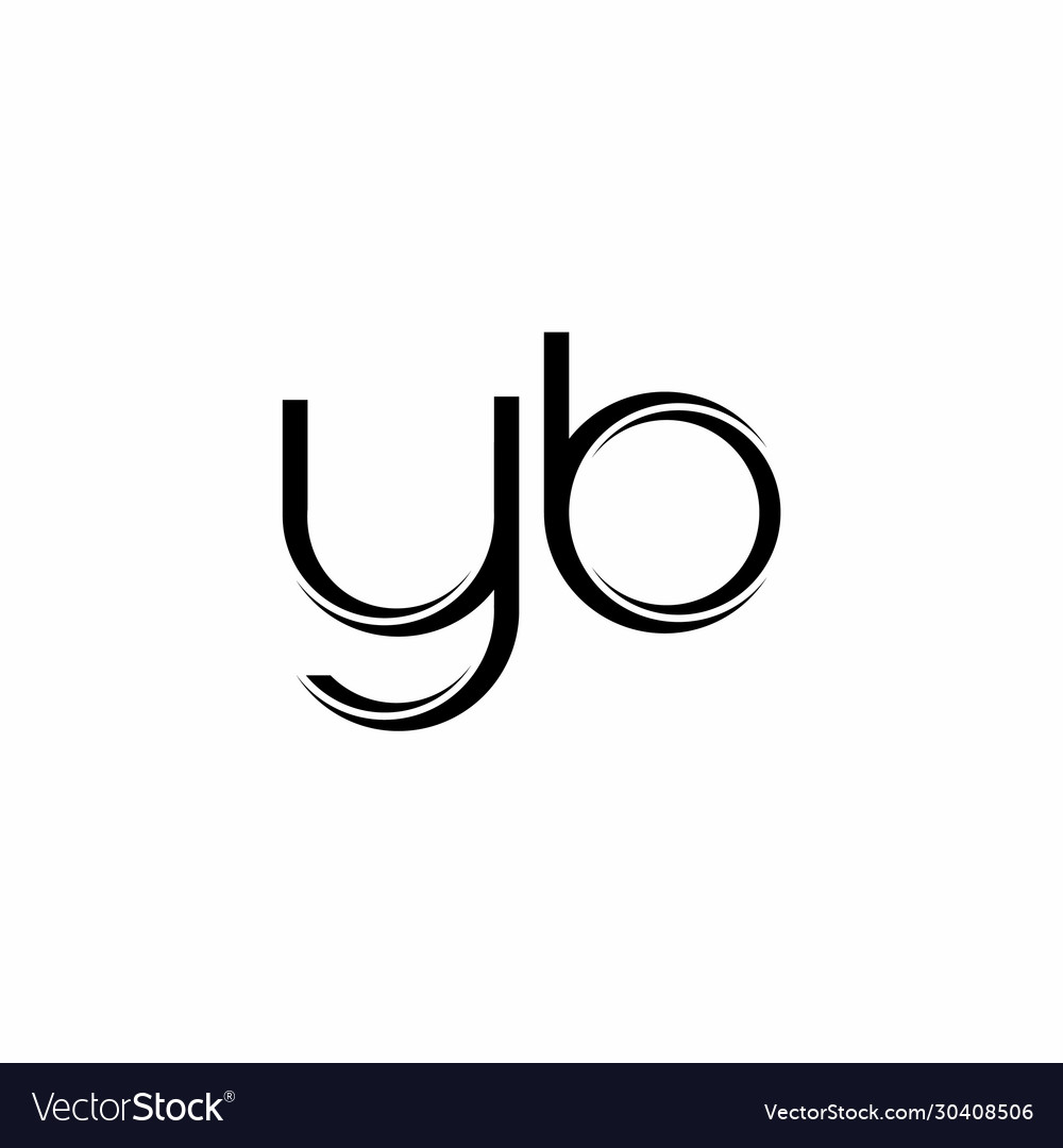 Yb logo monogram with slice rounded modern design vector image Yb logo monogram with slice rounded modern design
