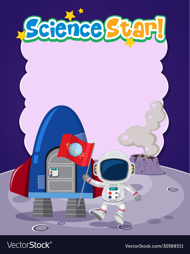 Background template design with astronaut in space vector image Background template design with astronaut in space