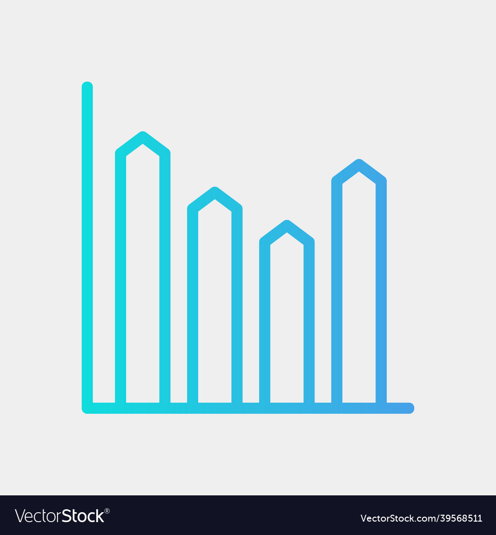 Bar chart icon in gradient style for any projects