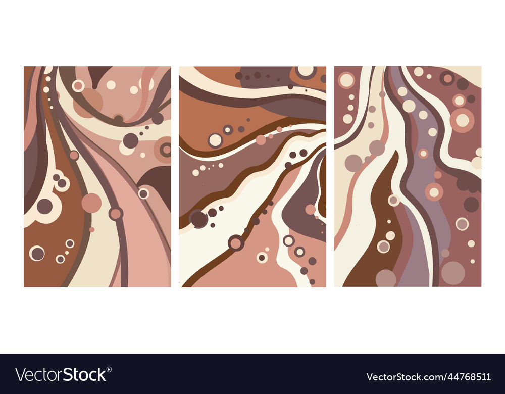 Chocolate background set of abstract compositions Vector Image Chocolate background set of abstract compositions