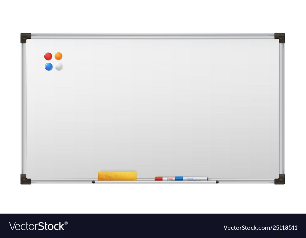 Clean marker board empty white presentation Vector Image