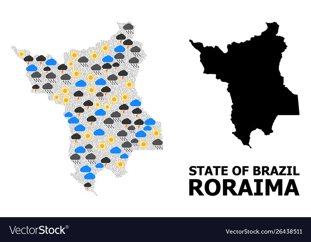 Climate pattern map roraima state vector image Climate pattern map roraima state