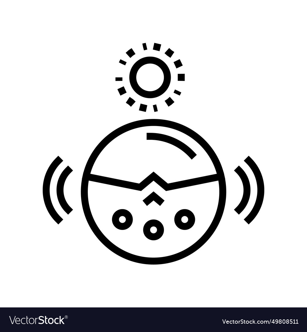 Daylight sensor lighting control line icon
