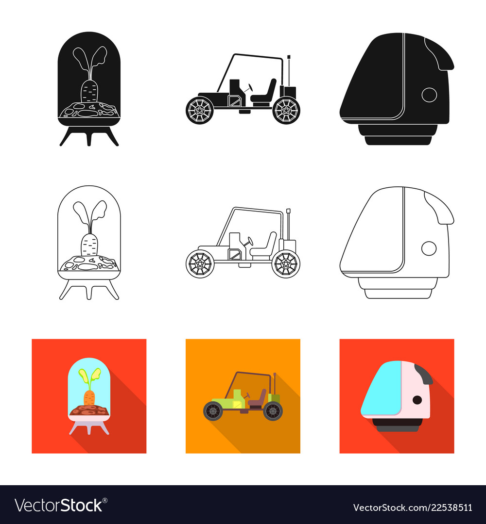 Design of mars and space icon collection vector image Design of mars and space icon collection