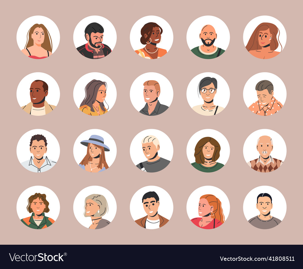 People Avatars Vector Free Icon Set 