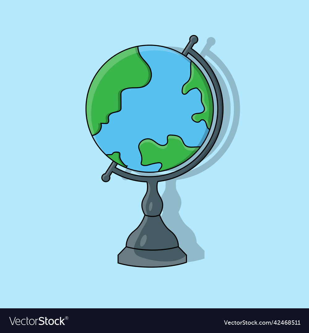 Flat globe of earth Royalty Free Vector Image - VectorStock