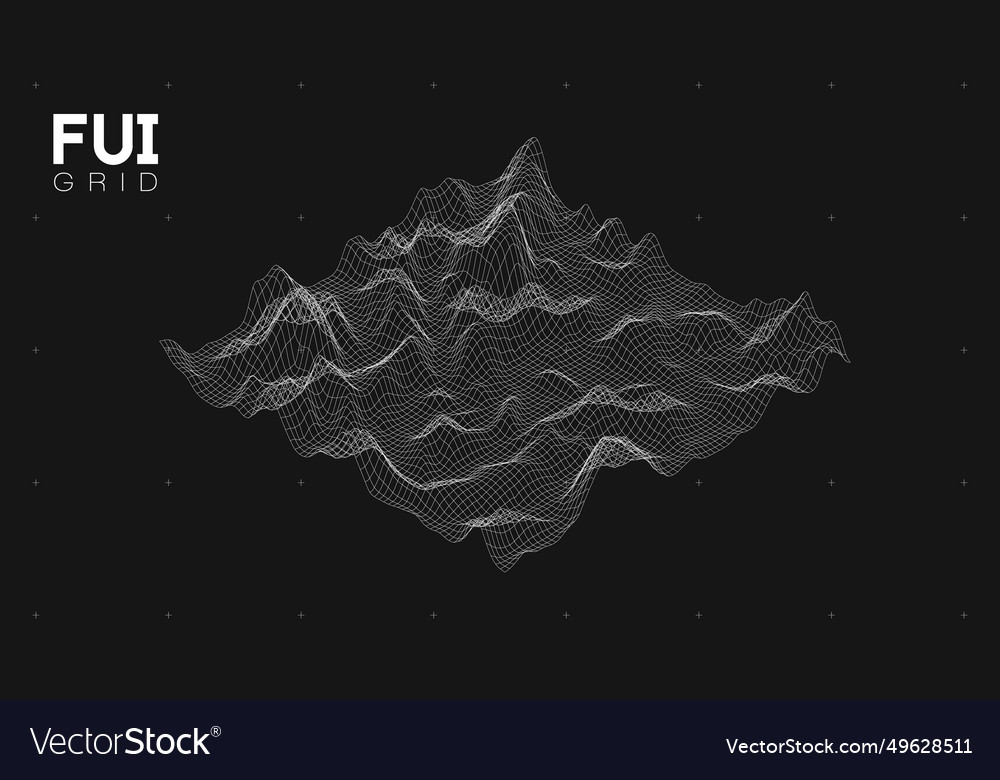 Fui gui 3d landscape scan grid abstract