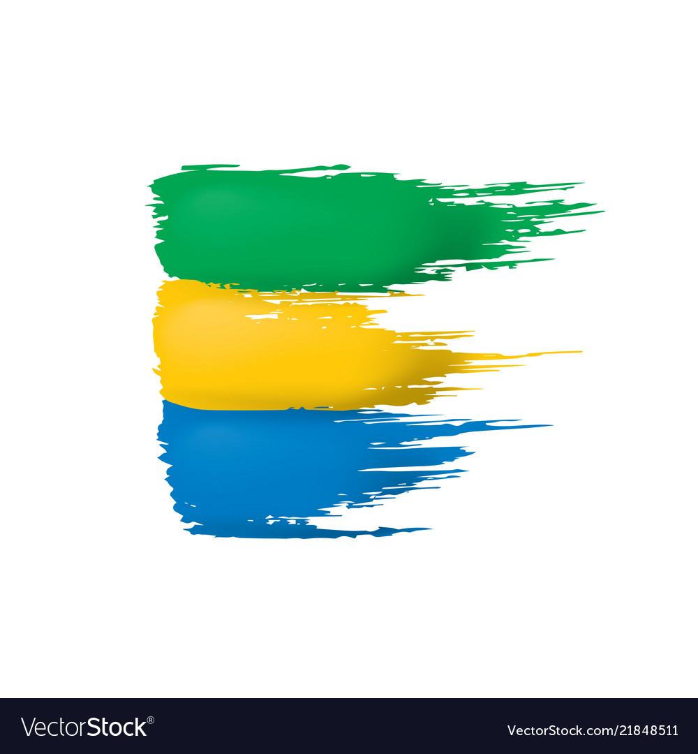 Gabon flag on a white