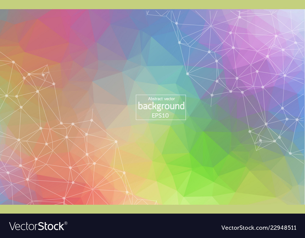 Geometric colorful polygonal background molecule