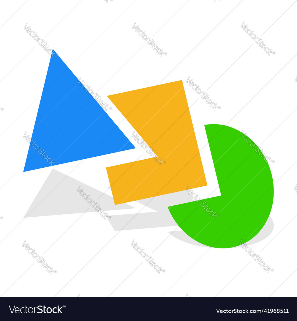 Geometric icon logo shape with overlapping circle vector image Geometric icon logo shape with overlapping circle