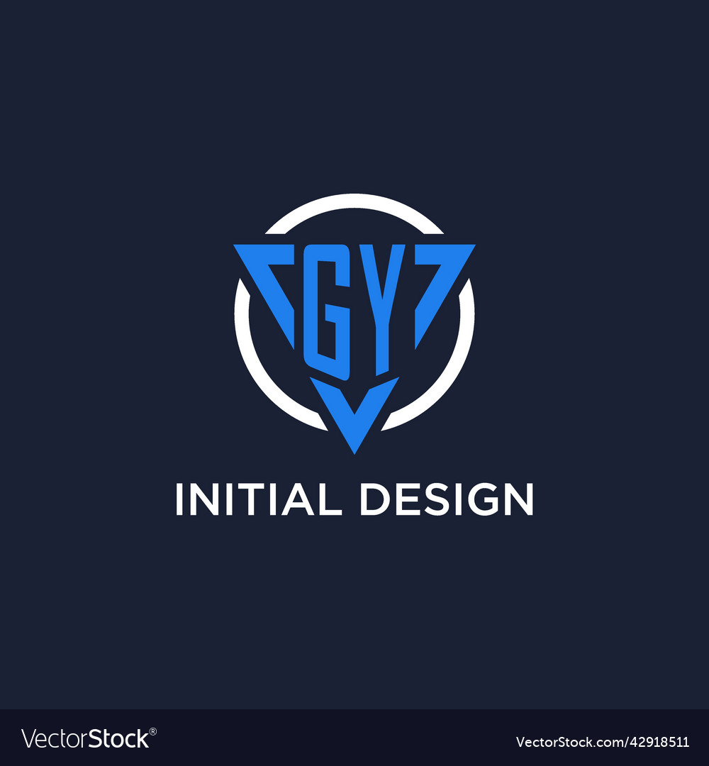 Gy monogram logo with triangle shape and circle