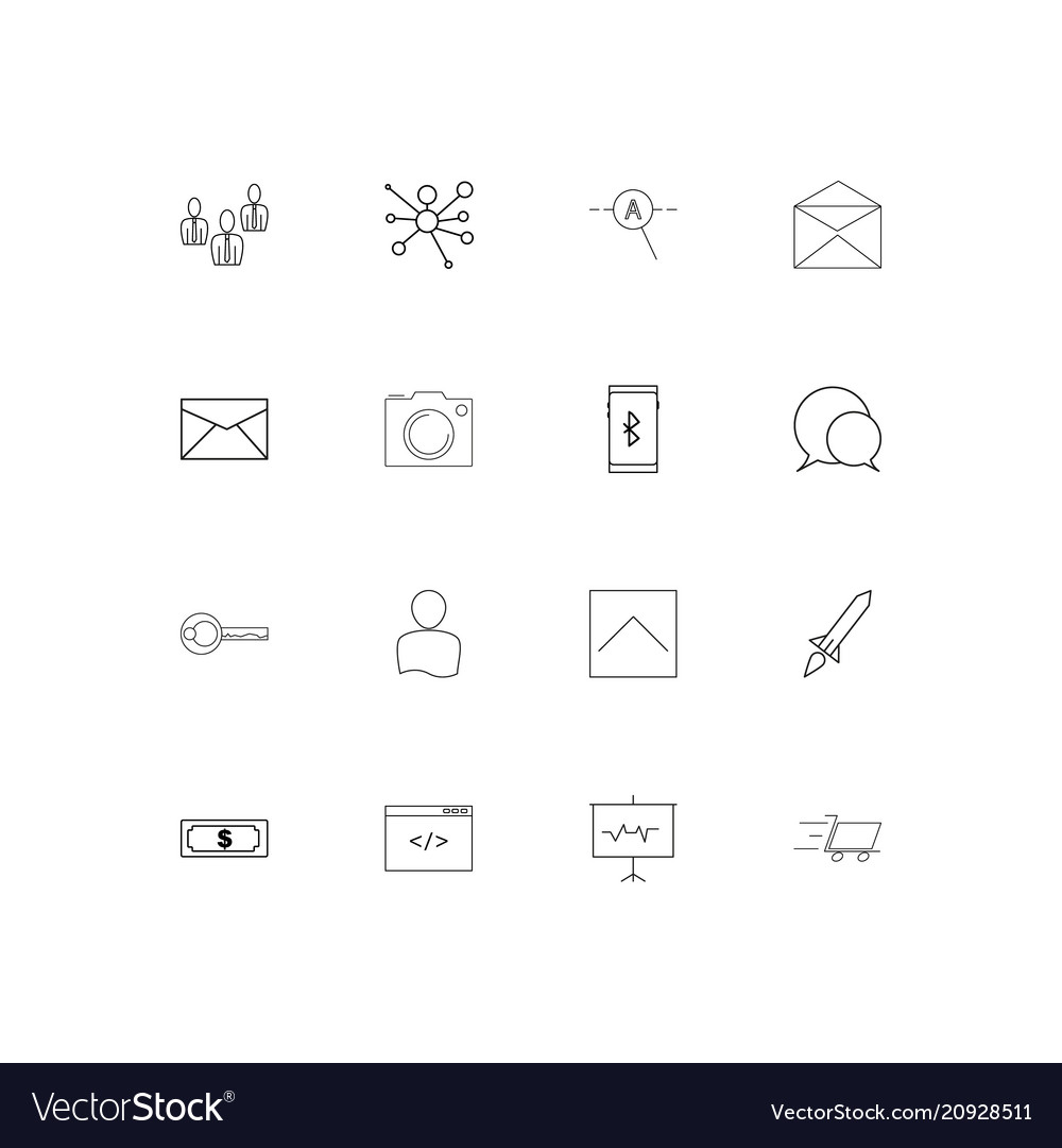 Internet of things linear thin icons set outlined