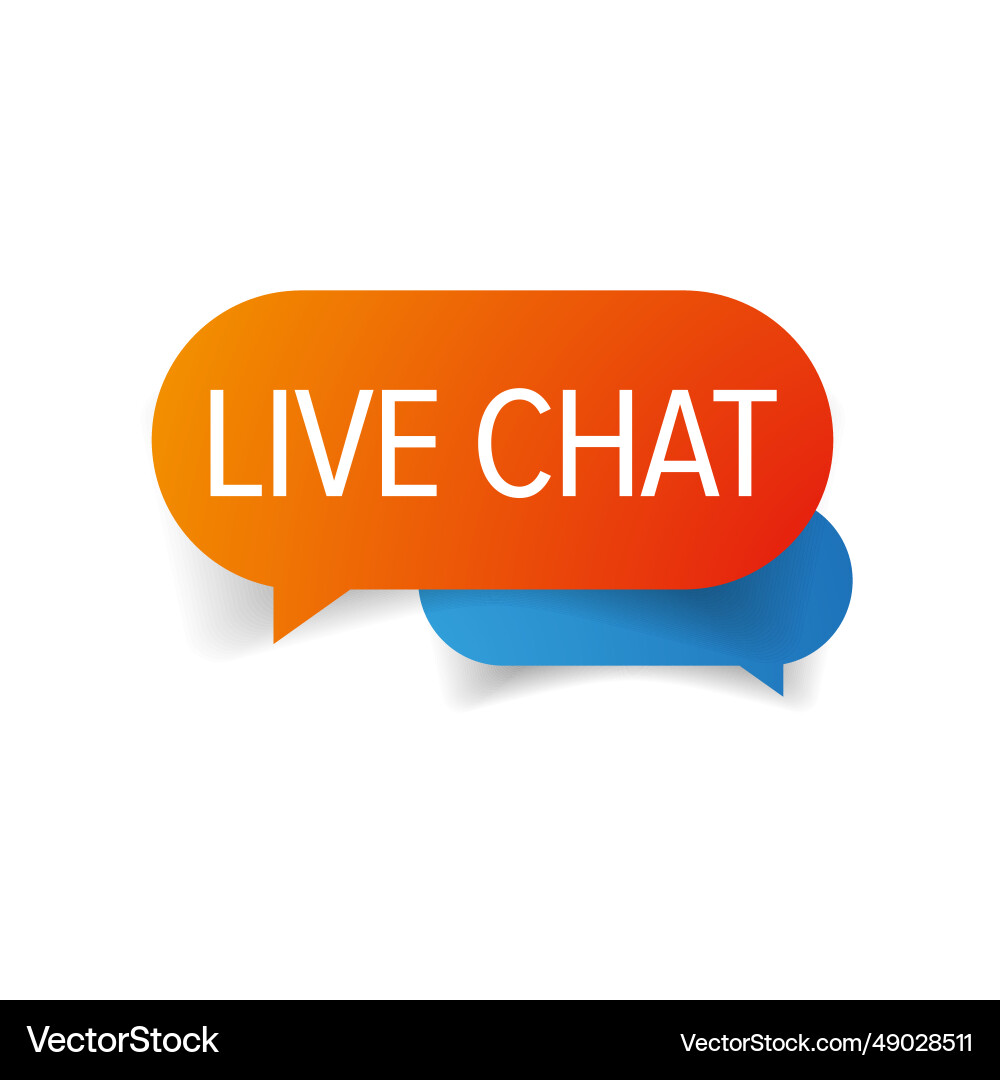 Live chat icon speech bubble Royalty Free Vector Image