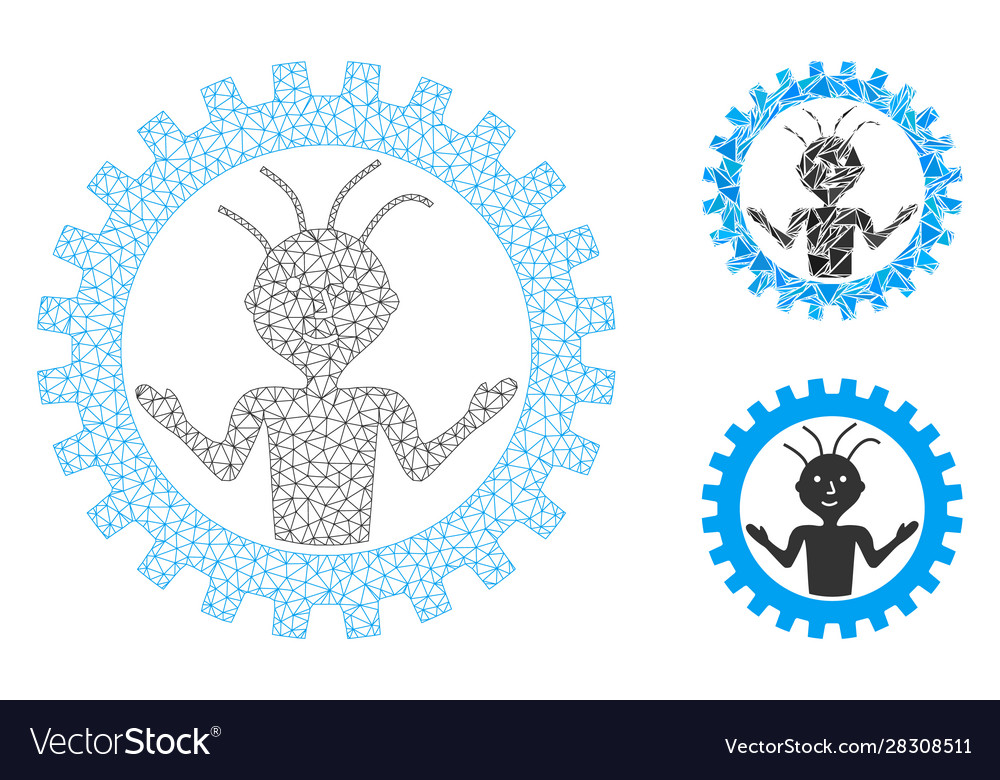 Mad engineer mesh network model vector image Mad engineer mesh network model