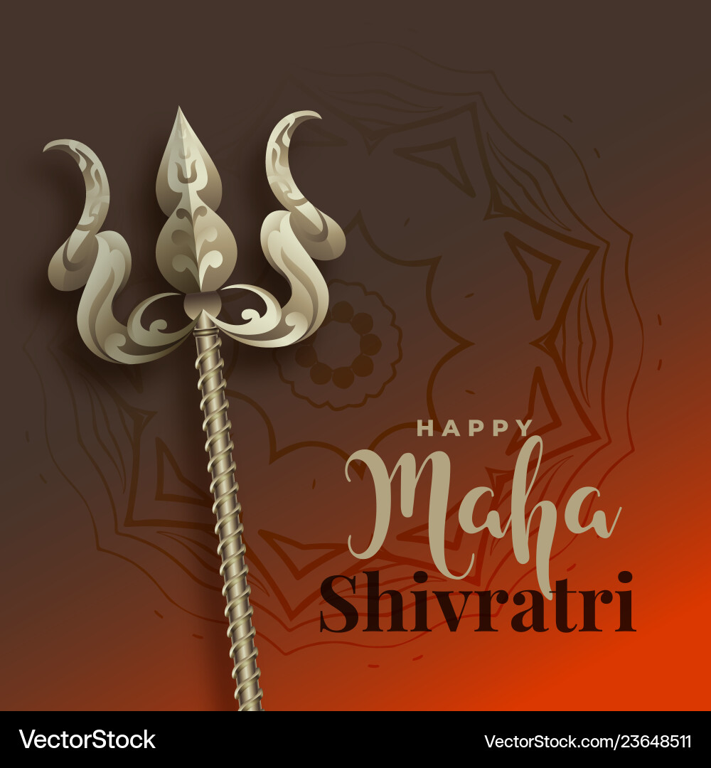 Maha Shivratri Background With Trishul Weapon Vector Image