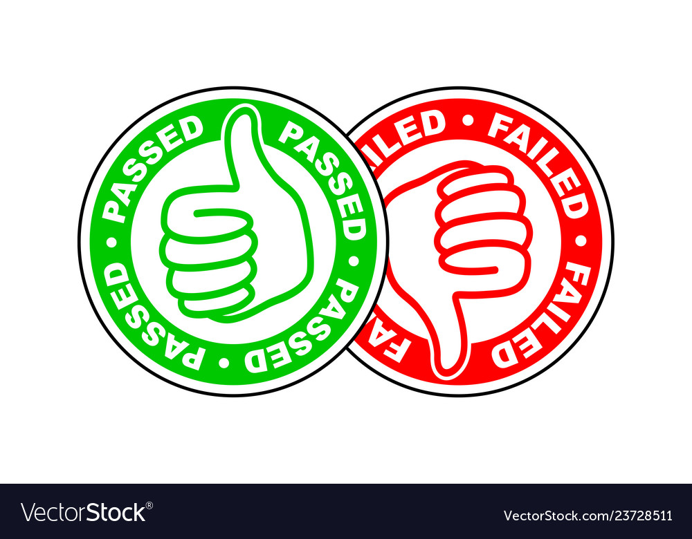 Passed and failed thumbs up and down icon Vector Image