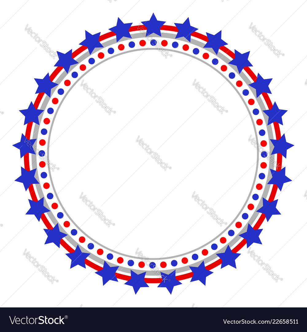 Round American Frame With Stars