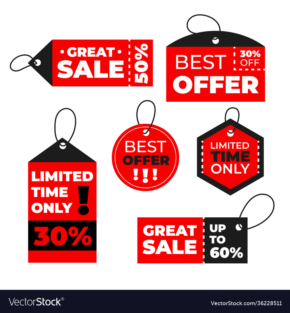 Set flat design sales tags