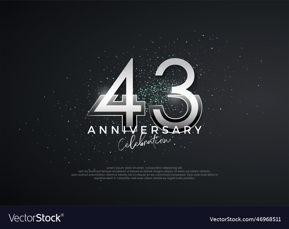 Simple and elegant numbers 43rd anniversary Vector Image
