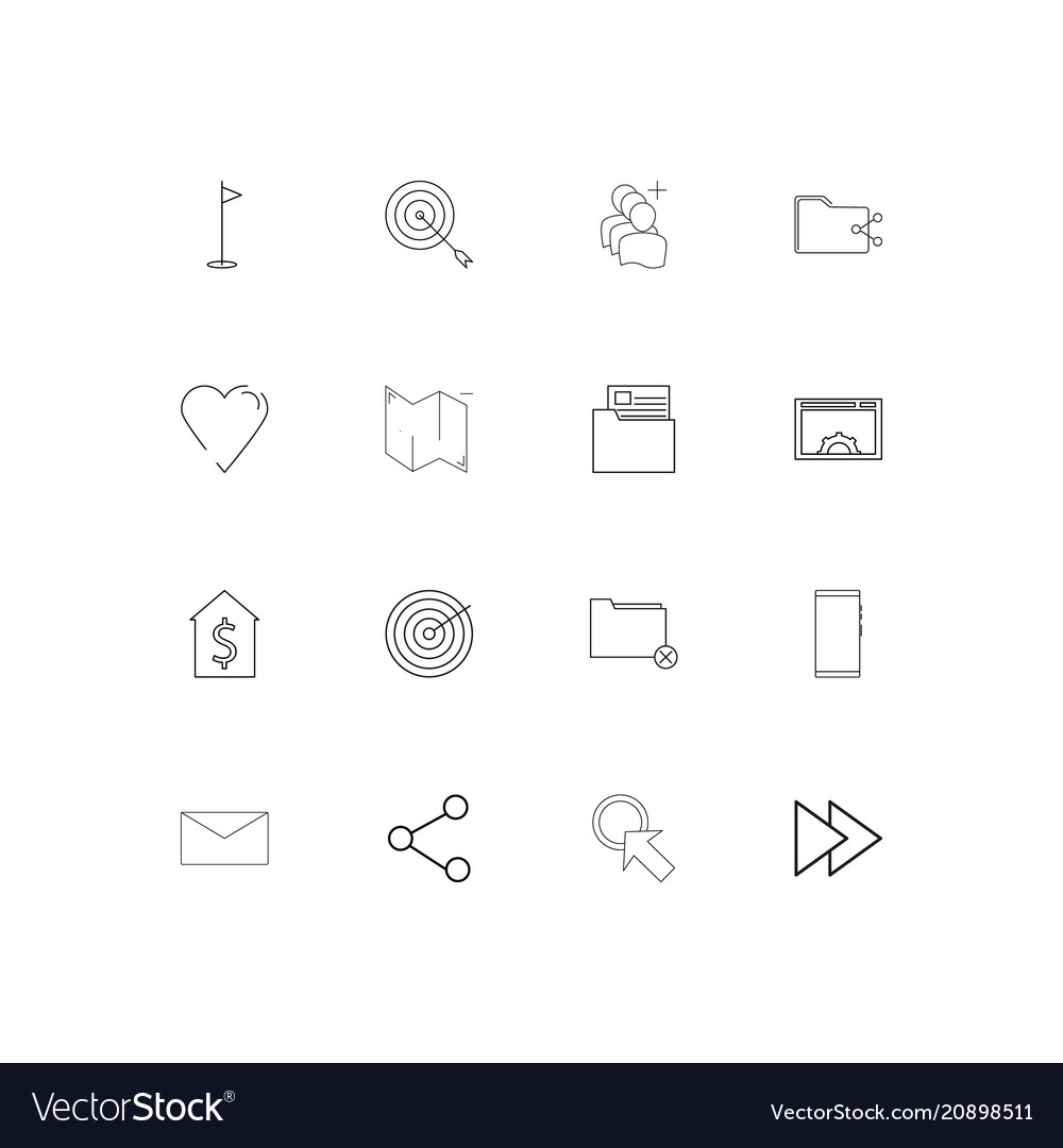 Web linear thin icons set outlined simple