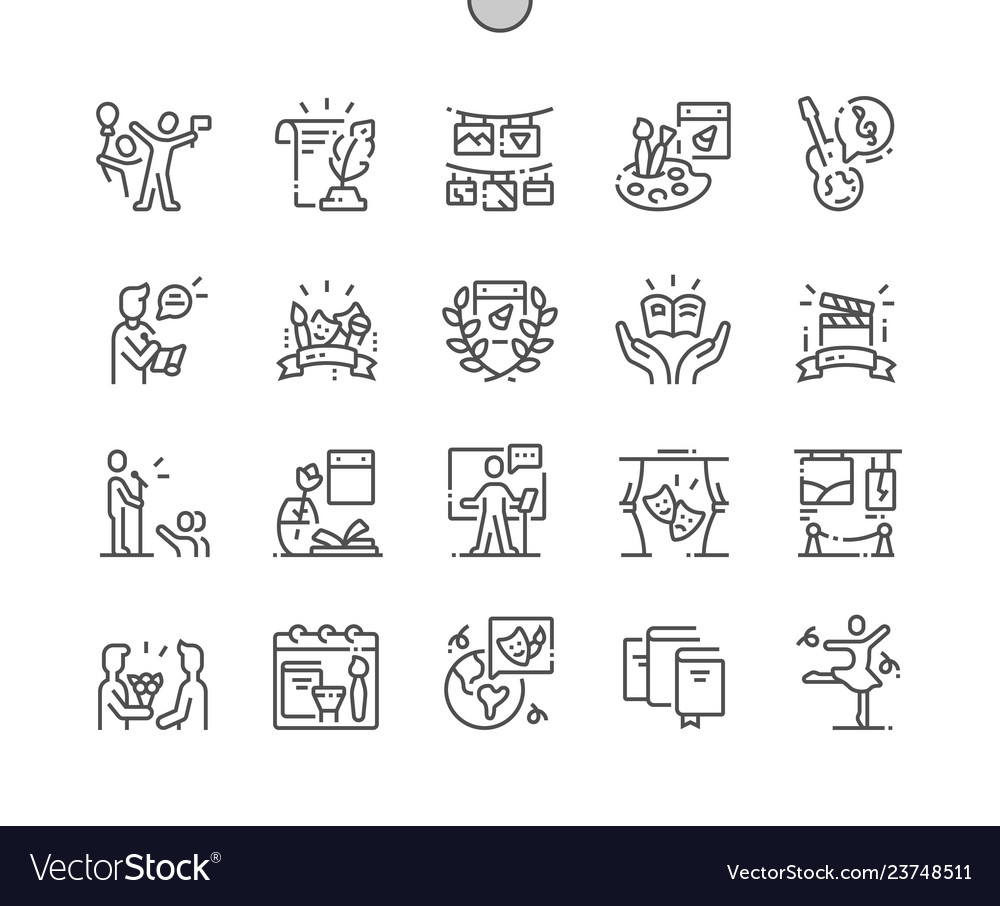 World day of culture thin line icons