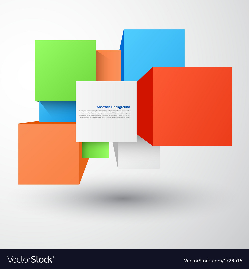 Abstract background square and 3d object
