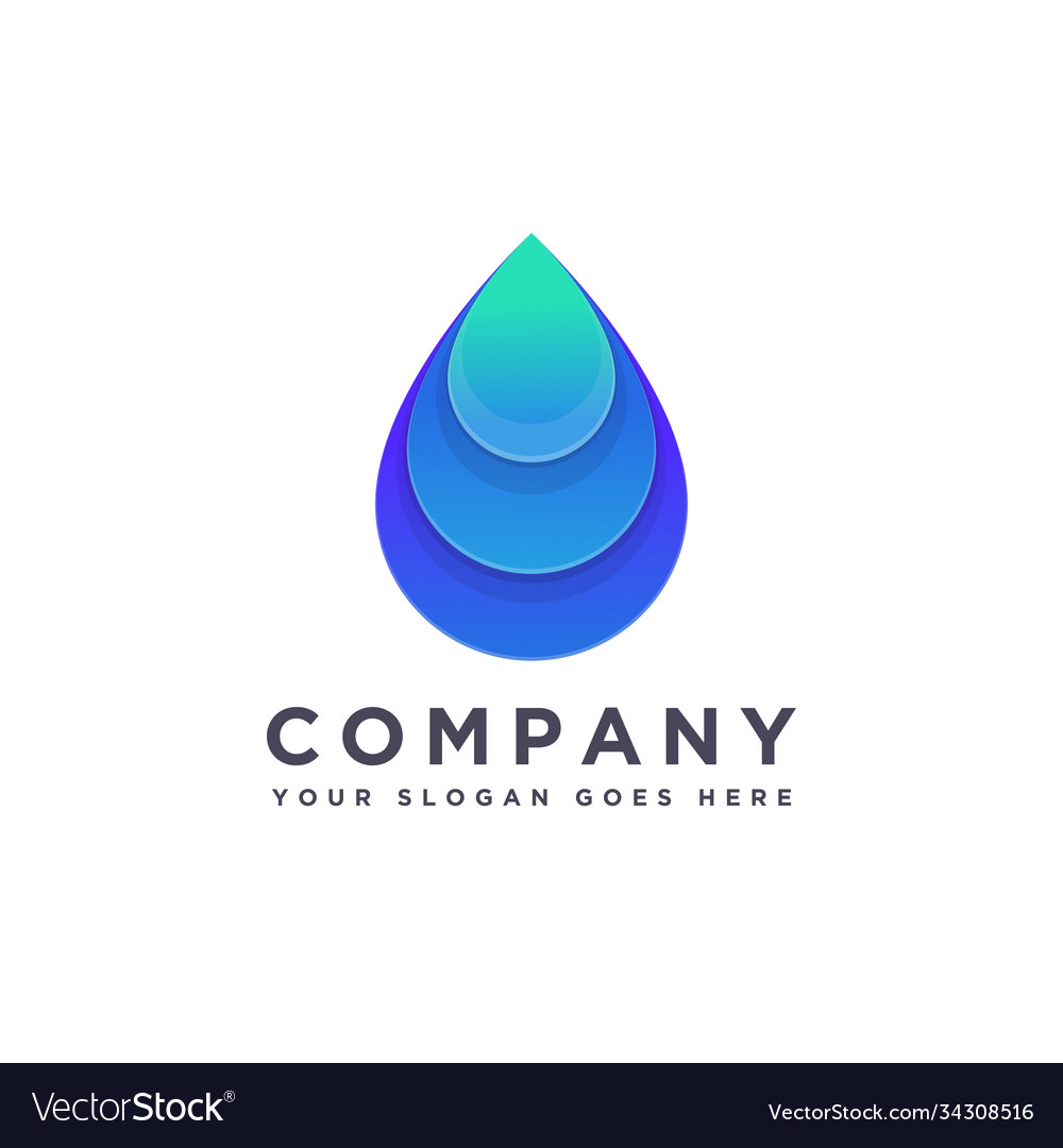 Abstract modern water drop logo icon Royalty Free Vector