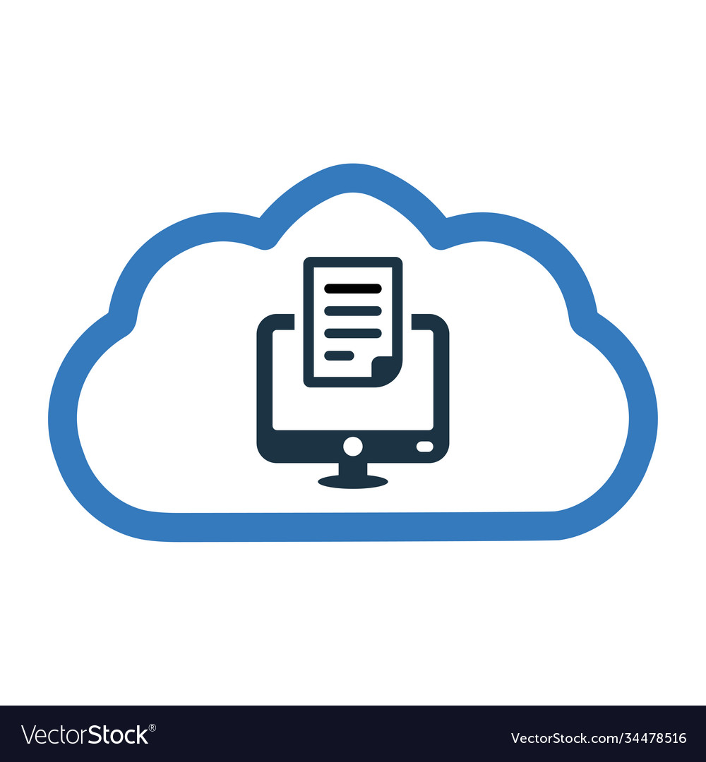 Cloud computer document storage icon graphics