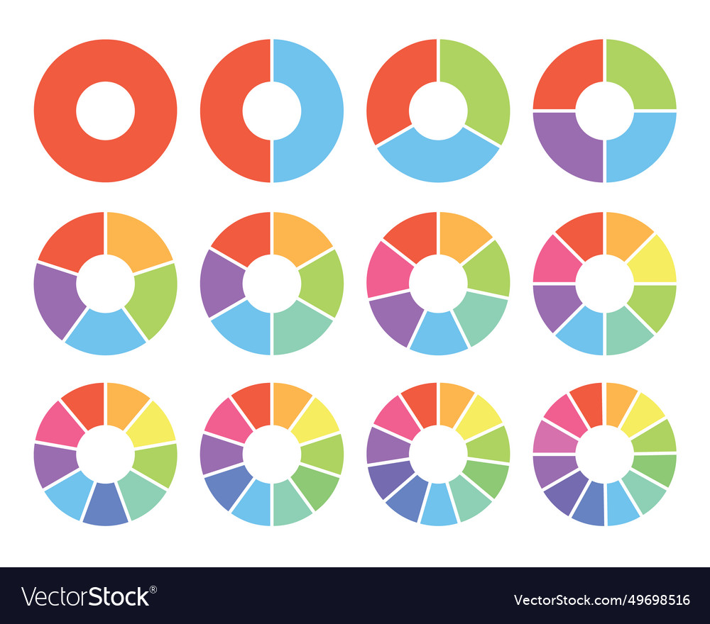 Cycle diagram pie chart set infographic template Vector Image