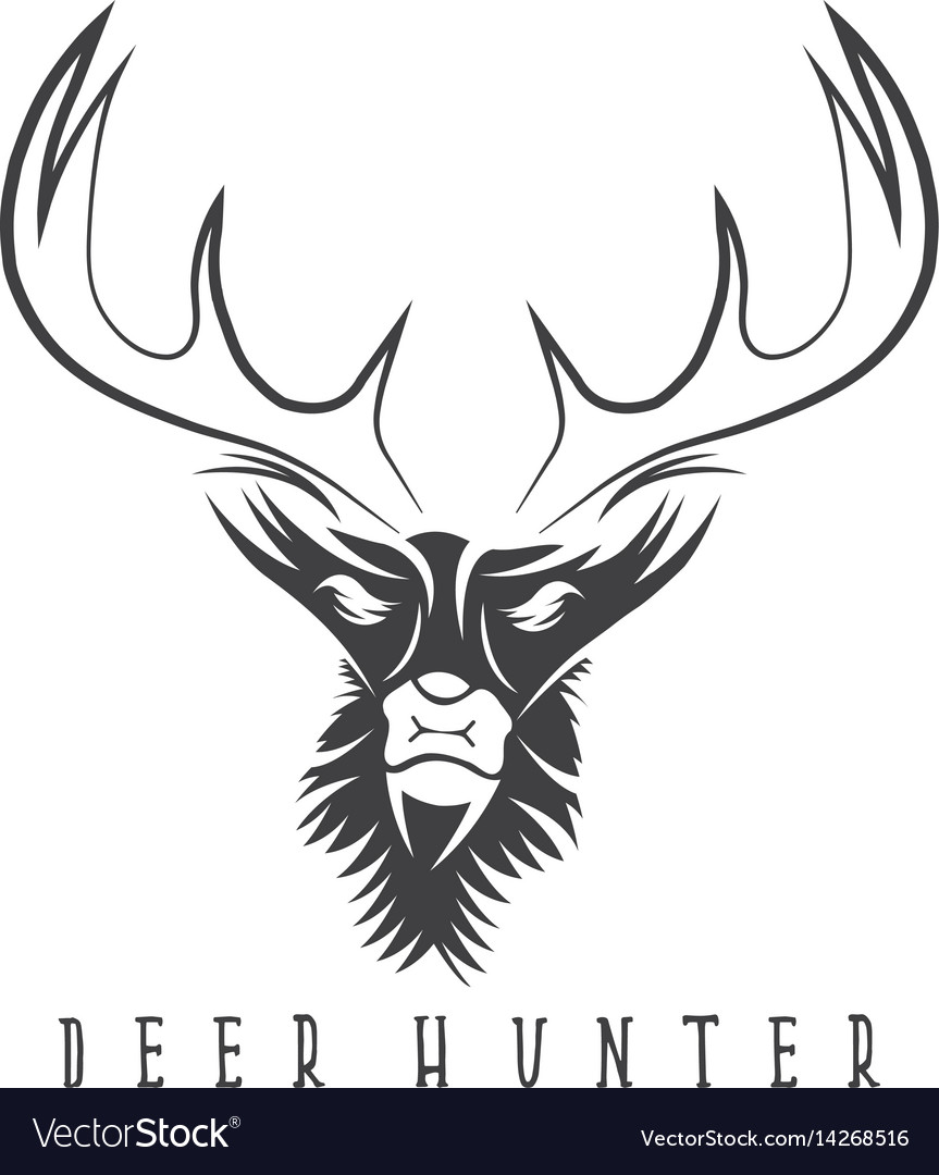 Deer head design templatehunting Royalty Free Vector Image