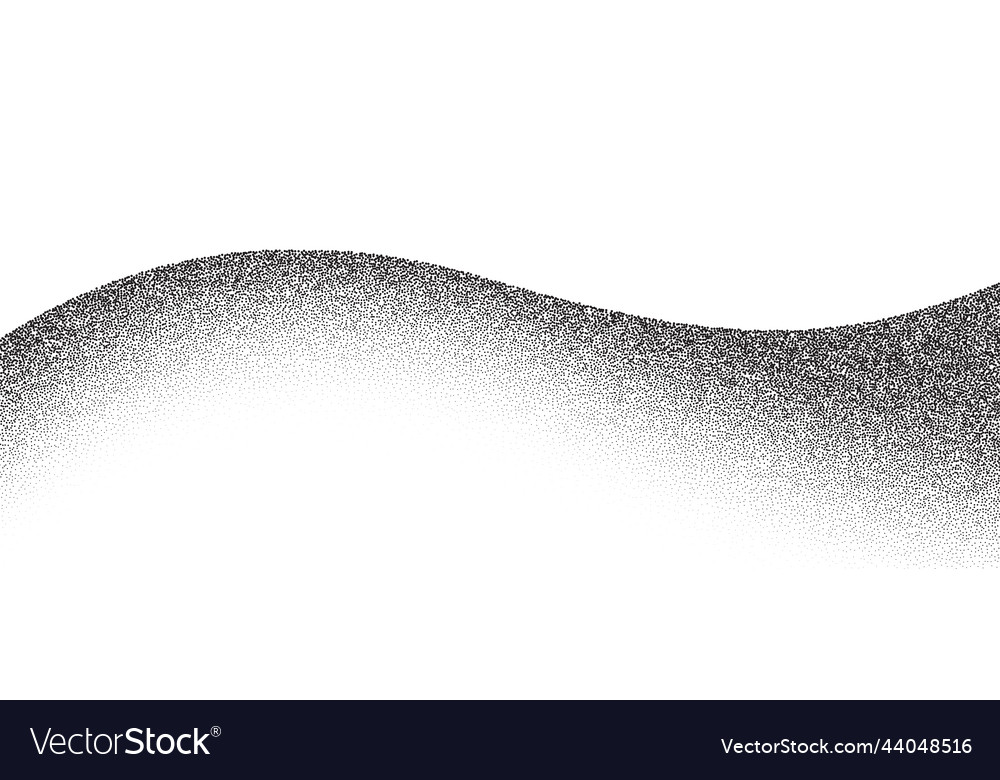 Dotwork wave pattern background black noise vector image Dotwork wave pattern background black noise