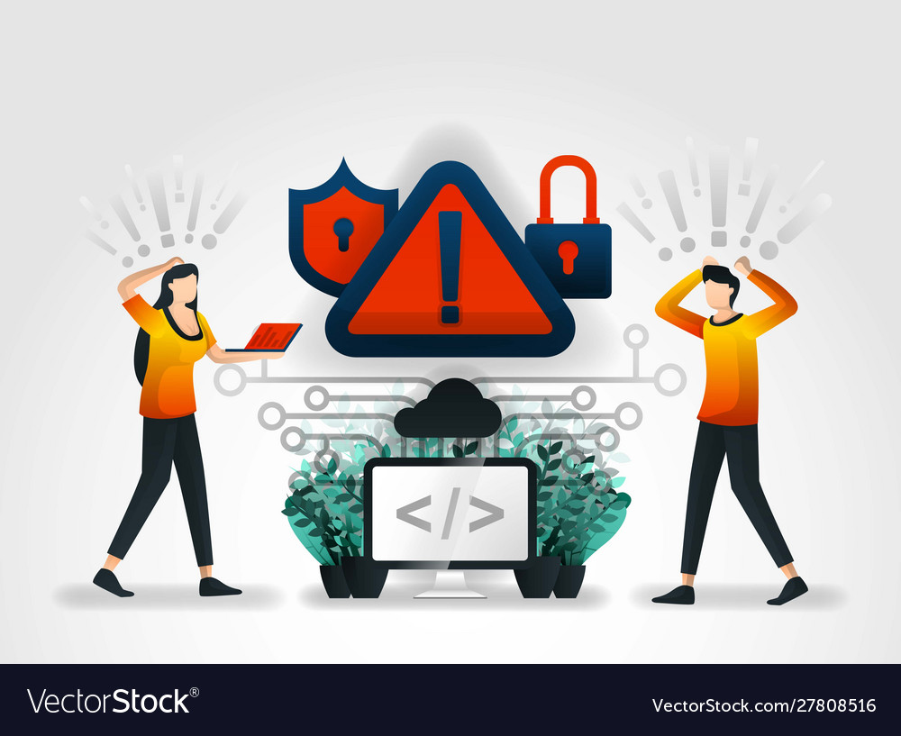 Flat cartoon character developer detect hacking Vector Image Flat cartoon character developer detect hacking