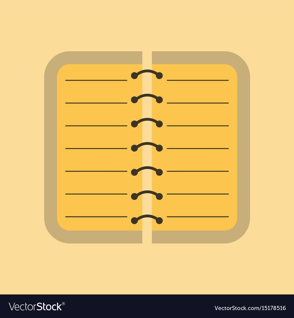 Flat icon on background spiral notepad notebook