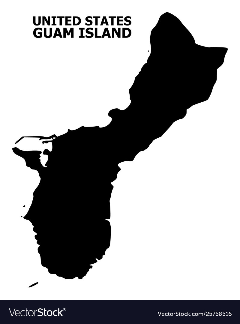 Flat map guam island with caption