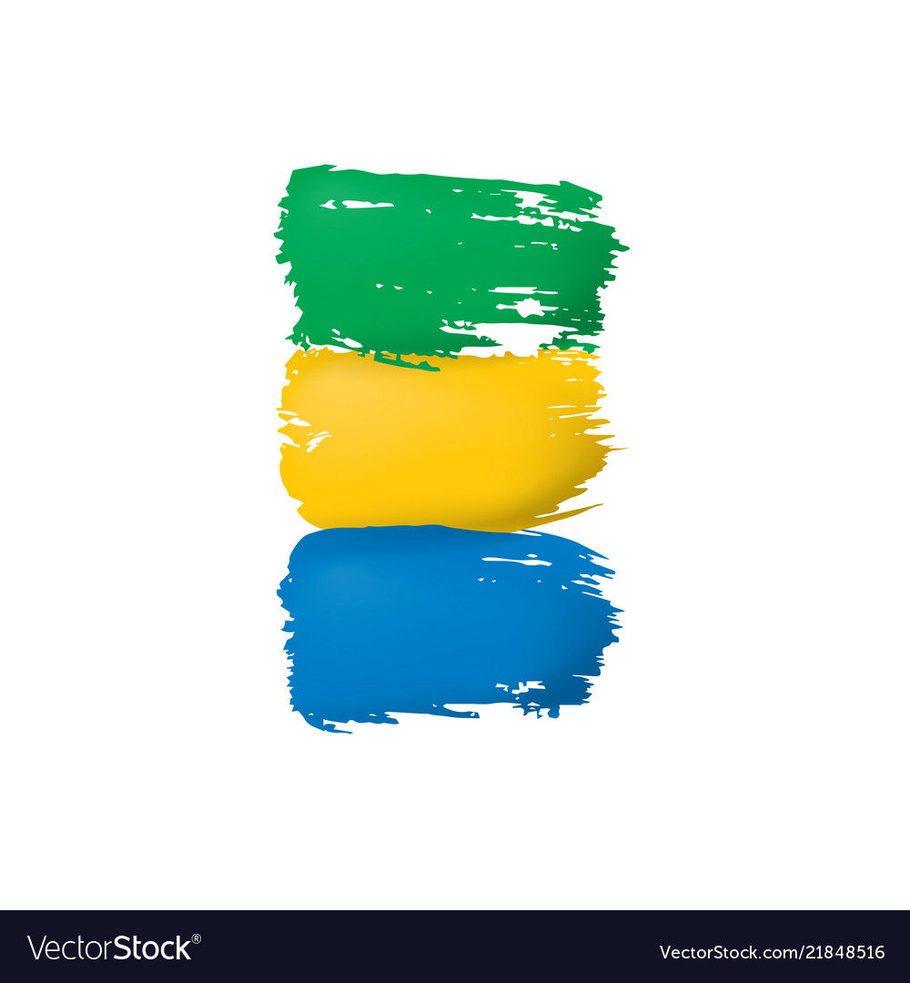 Gabon flag on a white