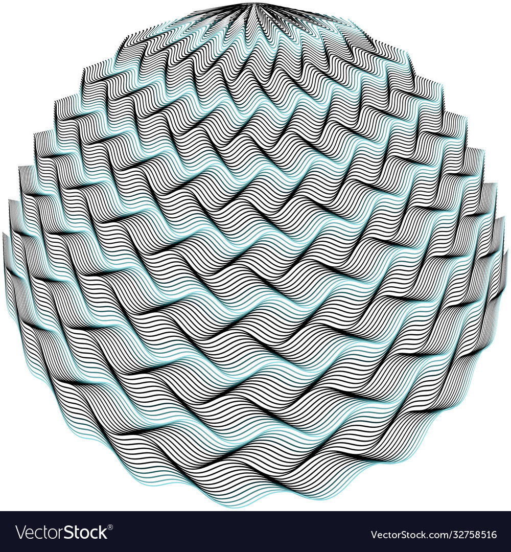 Geometric circle with distorted elements vector image Geometric circle with distorted elements