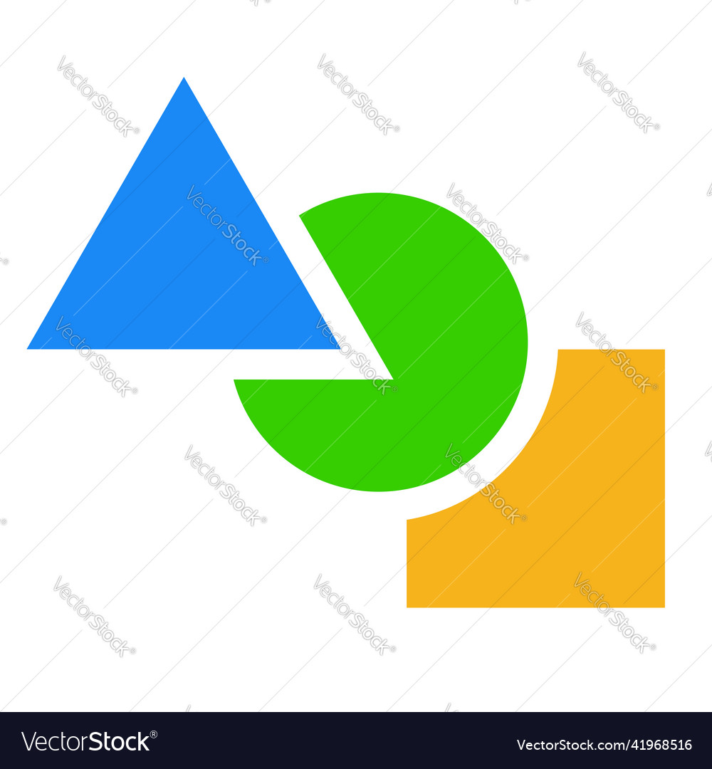 Geometric icon logo shape with overlapping circle