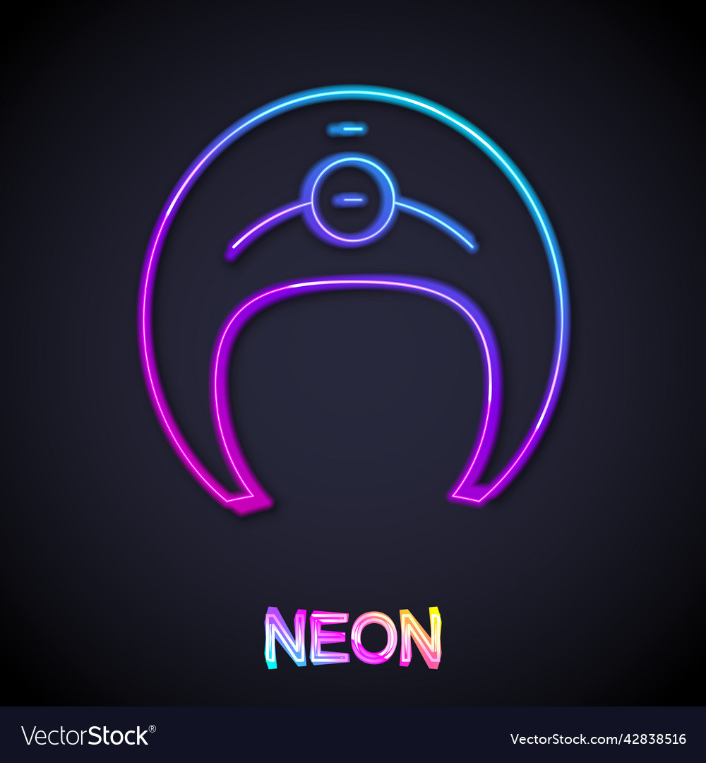 Glowing neon line fish steak icon isolated