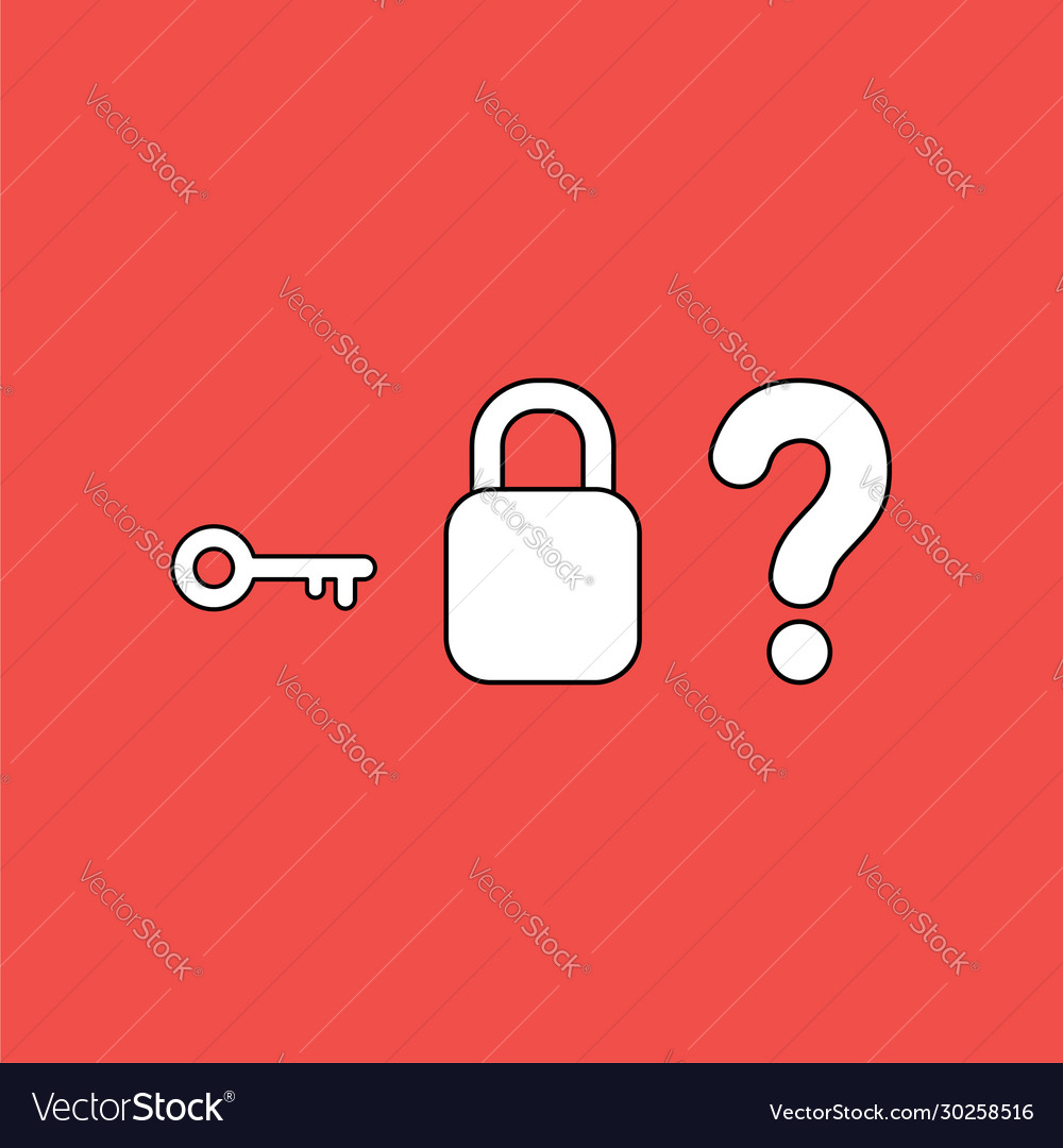Icon concept key with closed padlock without vector image Icon concept key with closed padlock without