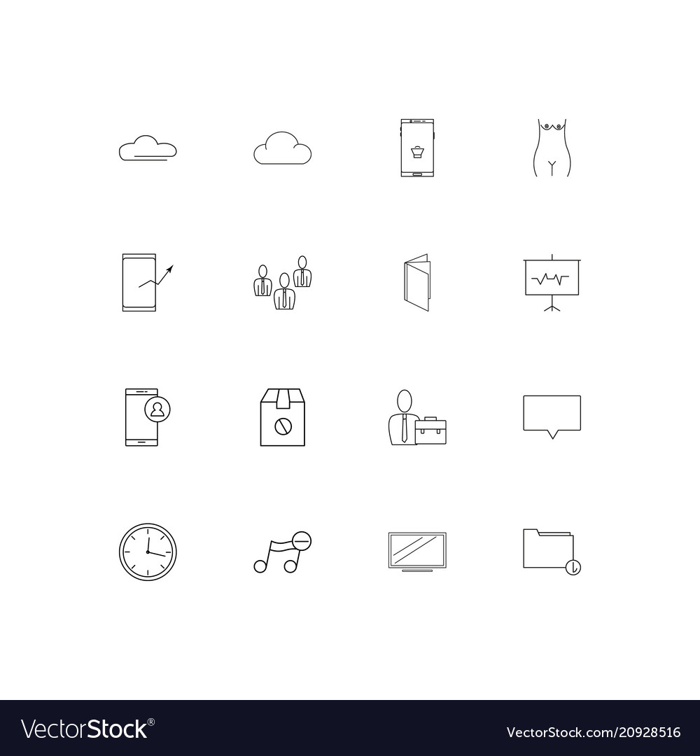 Internet of things linear thin icons set outlined