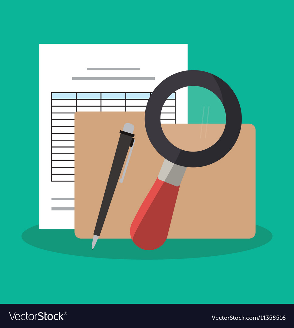 Invoice document file and lupe design