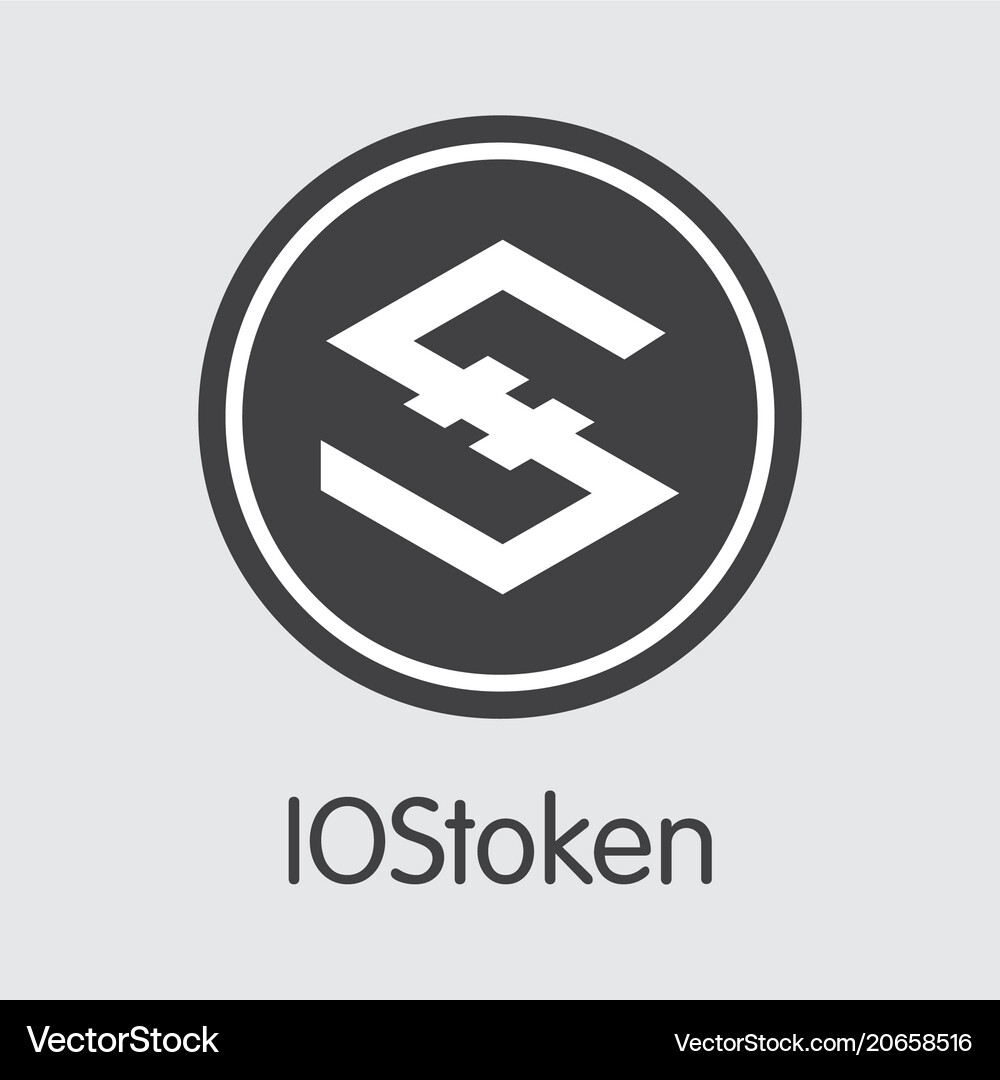 Iostoken virtual currency - coin symbol Royalty Free Vector