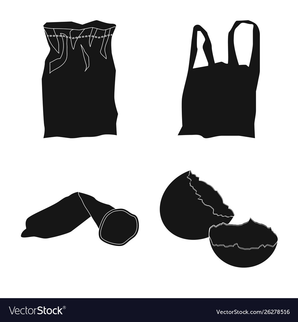Isolated object refuse and junk sign set vector image Isolated object refuse and junk sign set