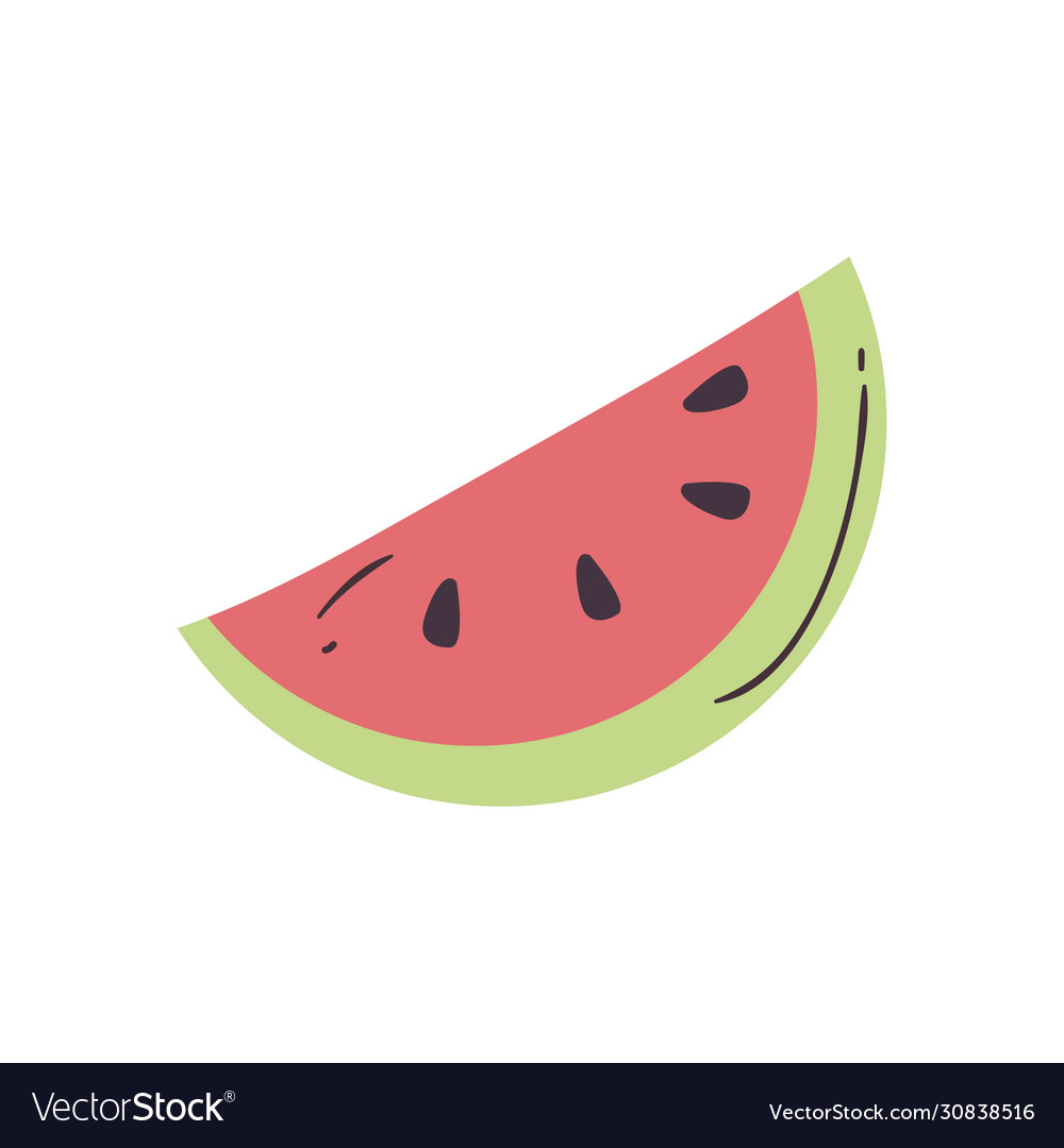 Isolated Watermelon Fruit Flat Style Icon Vector Image