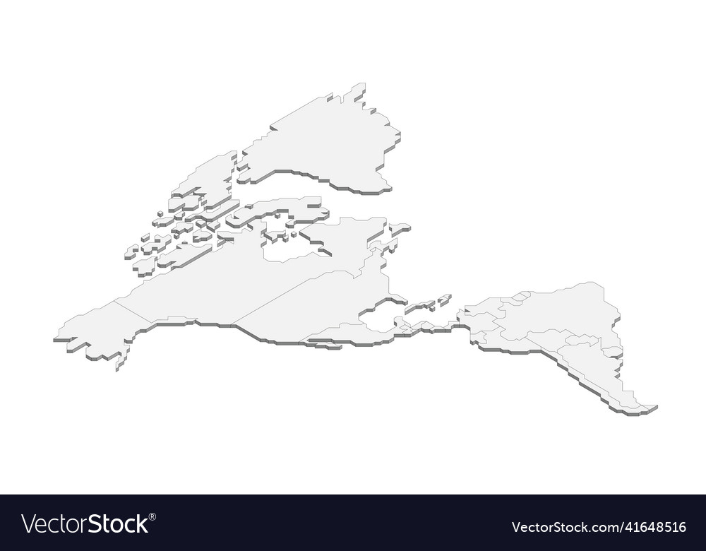 Isometric political map of americas