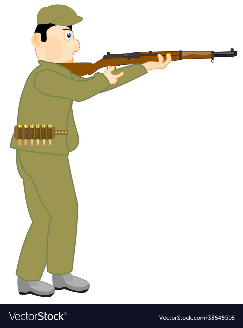 Man with weapon on white background is insulated