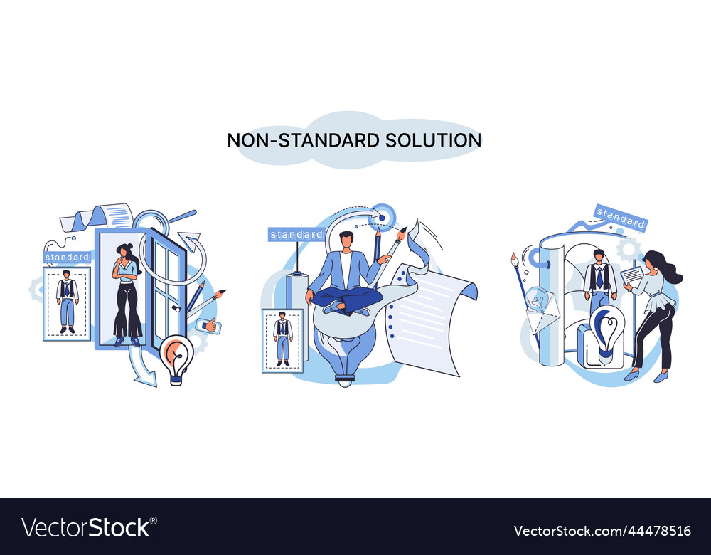 Non standart solution metaphor finding decisionss vector image Non standart solution metaphor finding decisionss