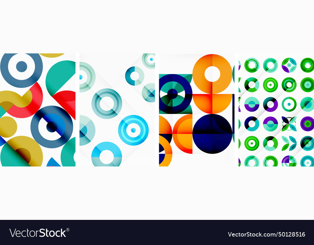 Round geometric elements and circles in background