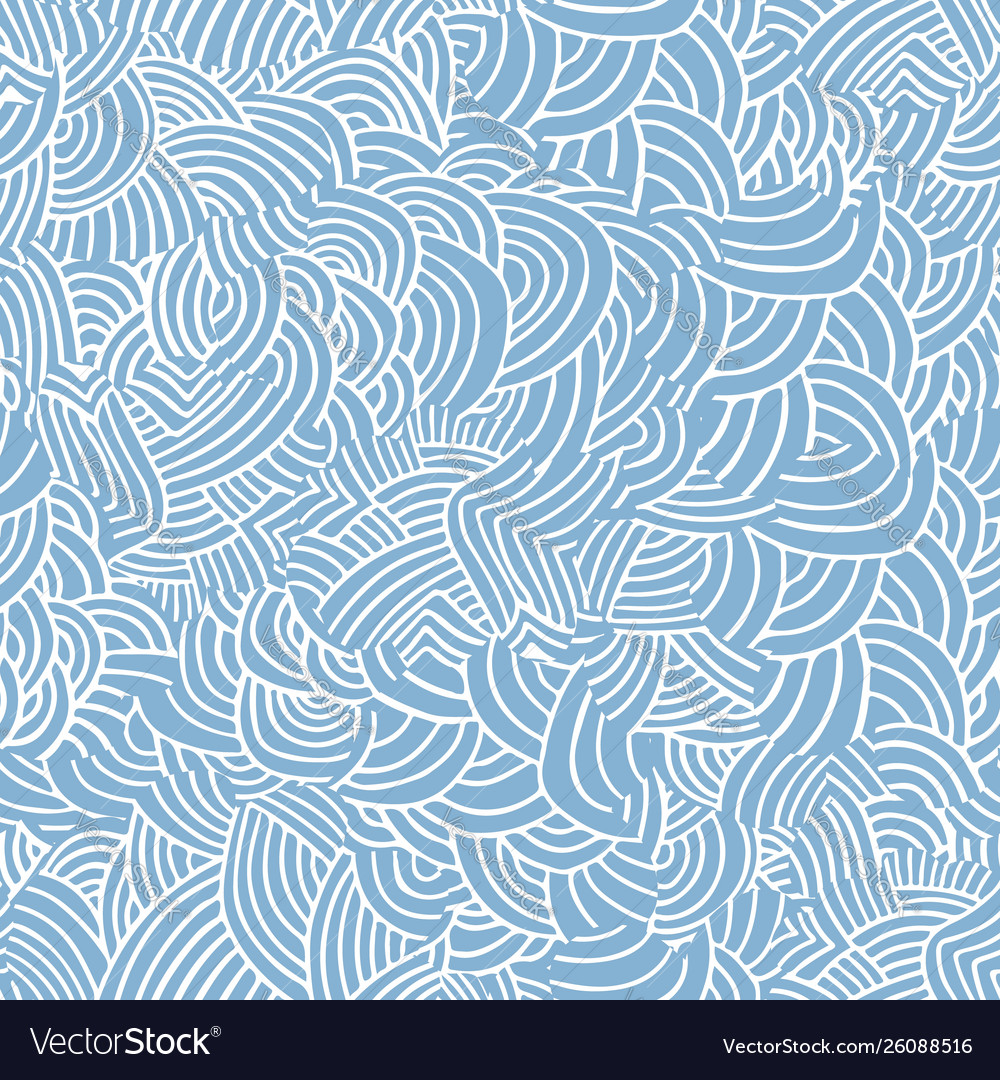 Seamless pattern with linear waves hand drawn vector image Seamless pattern with linear waves hand drawn