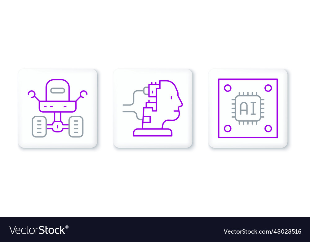 Set line processor with microcircuits cpu mars vector image Set line processor with microcircuits cpu mars
